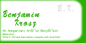 benjamin krosz business card